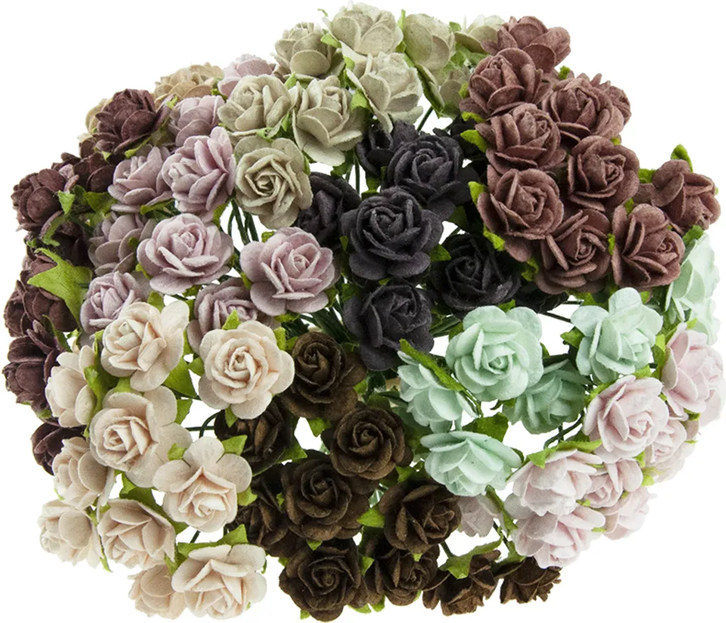 100 Fiori di Gelso 25mm per Lavoretti e Scrapbooking Vintage - ROSEN