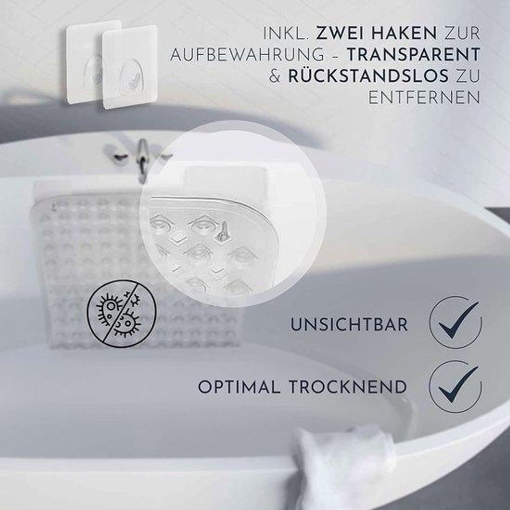 Antirutschmatte mit Saugglocken für Bad oder Dusche