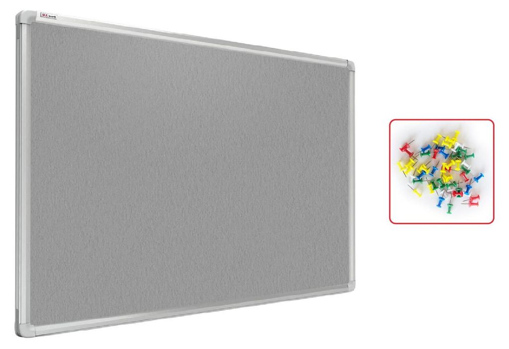 Tablica tekstylna (filcowa) 60x40 cm SZARA w ramie Zdjęcie produktu 