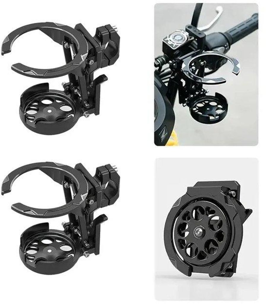 2 Stücke - Universal einstellbarer Motor- und Fahrradhalter - Handgriff-Trinkhalter - Verstellbarer Lenkhalter - Geeignet für Motorrad - Fahrrad ...