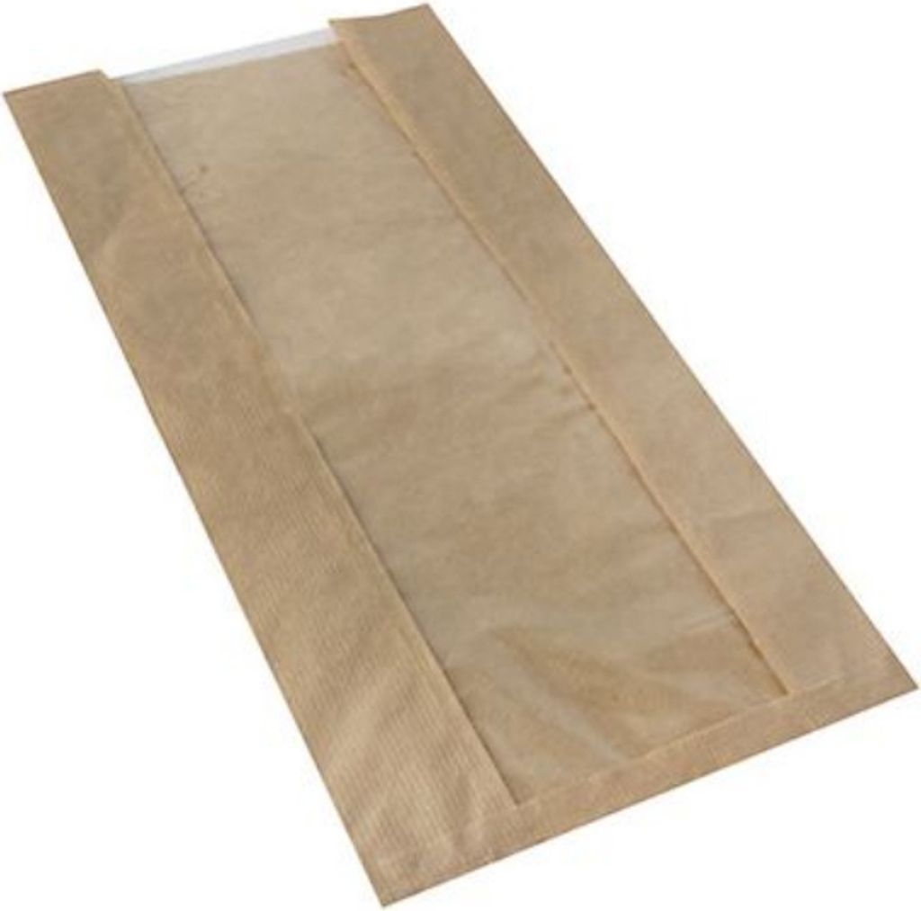 PAPSTAR Sichtstreifenbeutel "pure" 470 x 200 x 90 m braun