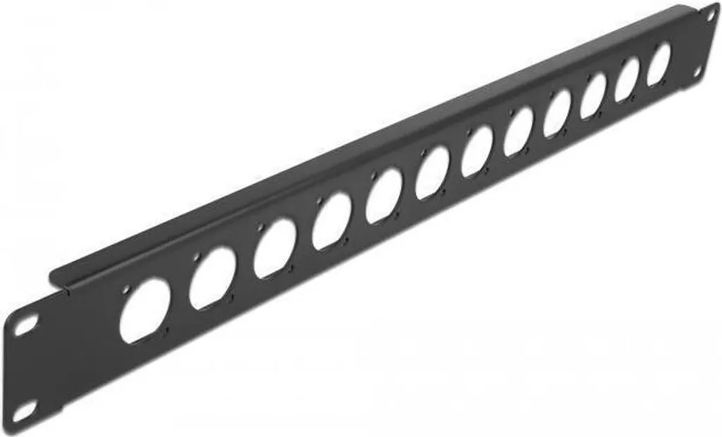 Pannello Rack 19 1U 12 Porte Tipo D Nero | Patch Panel Audio Professionale