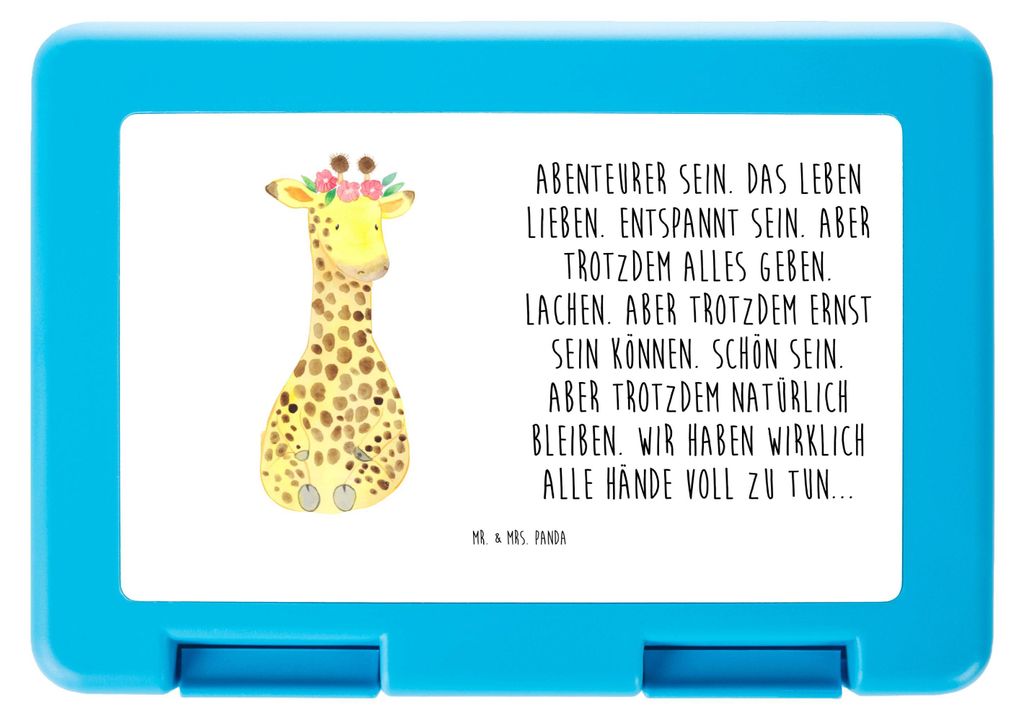 Mr. & Mrs. Panda Lunchbox Giraffe Blumenkranz - Weiß - Geschenk, Snackbox, Brot Aufbewahrungsbox, Freundin, Afrika, Bentobox, Bento Box, Selbstlie...
