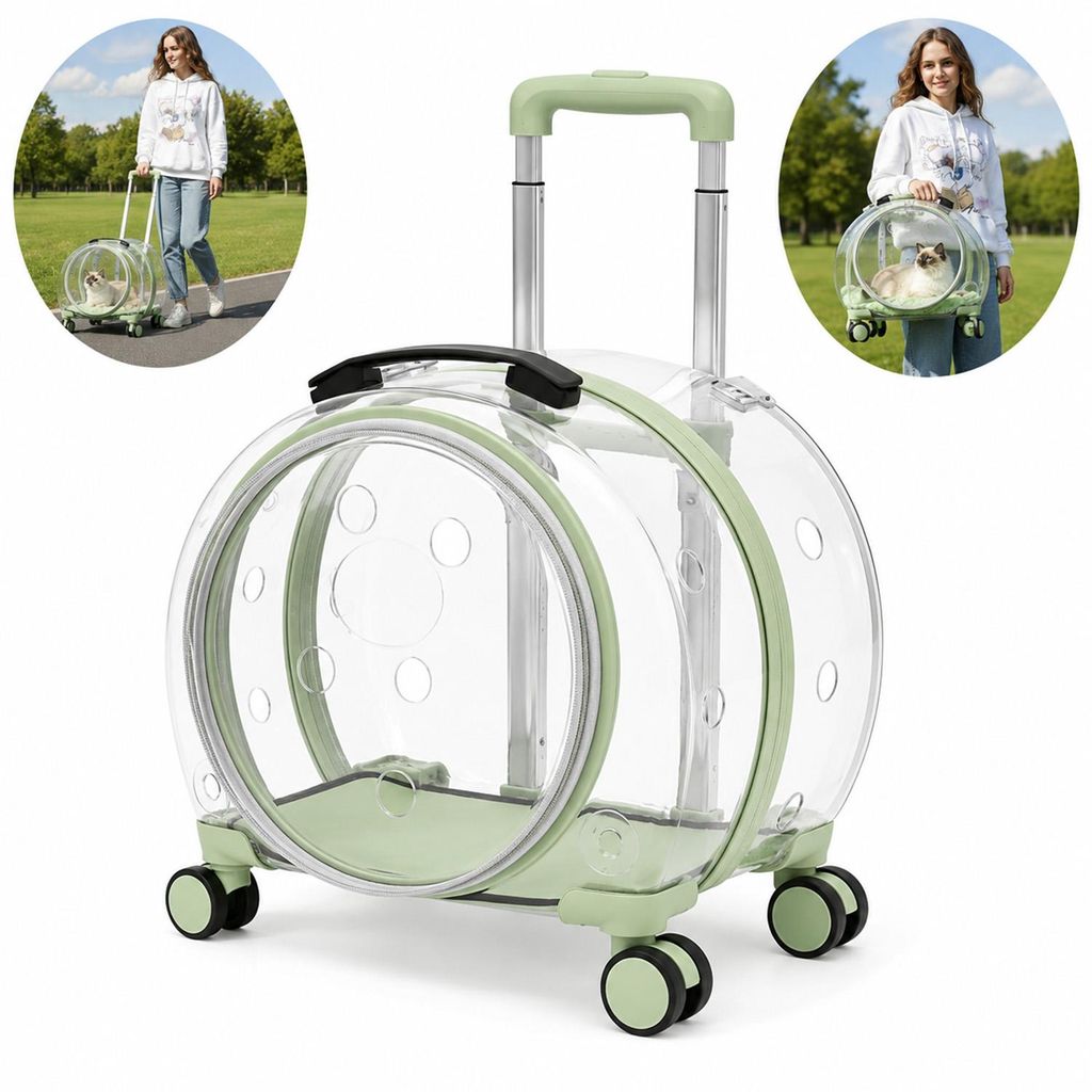 Katzen Transportbox mit Rollen, Haustier Trolley Produktbild 
