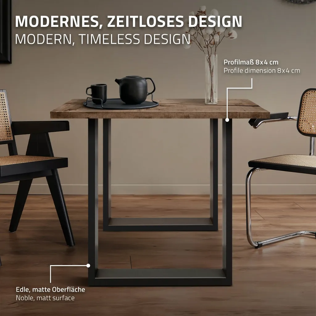Piétement pour Table DIY 70x72 cm en Acier Anthracite Style Industriel - 4