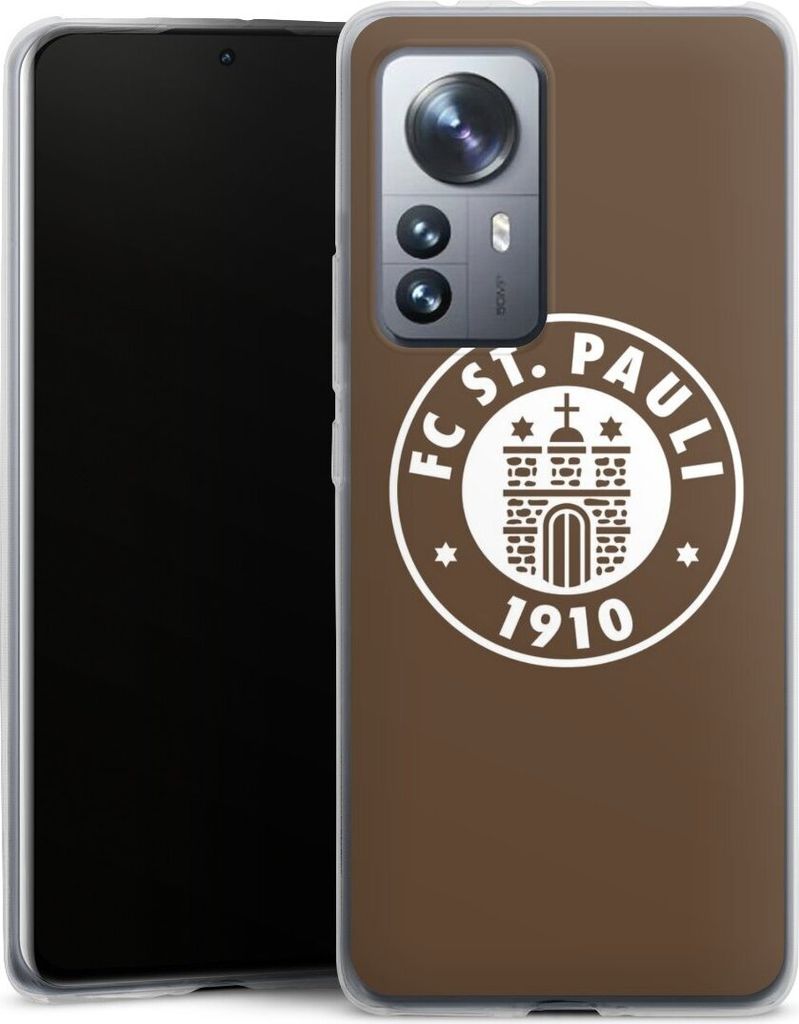 DeinDesign Slim Hülle für Xiaomi 12 Pro 5G Silikon Case Ultra Dünn Handyhülle FC St. Pauli Offizielles Lizenzprodukt Wappen