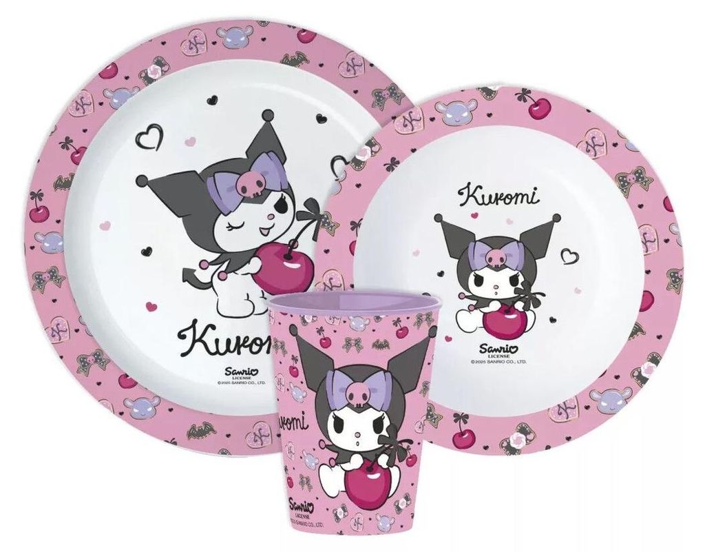 Set di stoviglie Kuromi, set in microplastica, con tazza Immagine del prodotto 