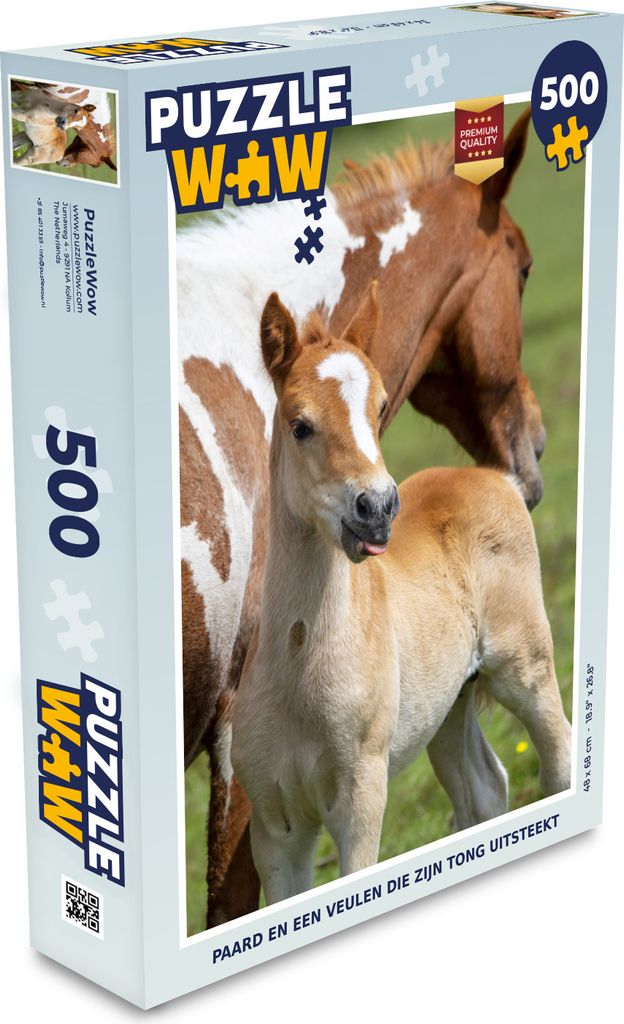 MuchoWow Puzzle 500 Teile Pferde - Fohlen - Gras - Denken - Spiel - Toy