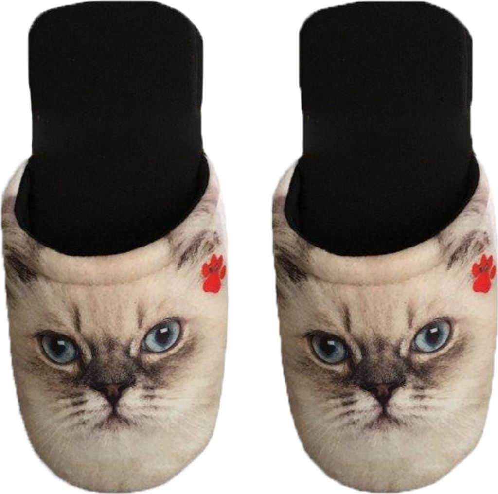 Betz Hausschuhe Pantoffel Pantolette Slipper für Sie und Ihn Katze Jersey Gr. M / L Größe - M