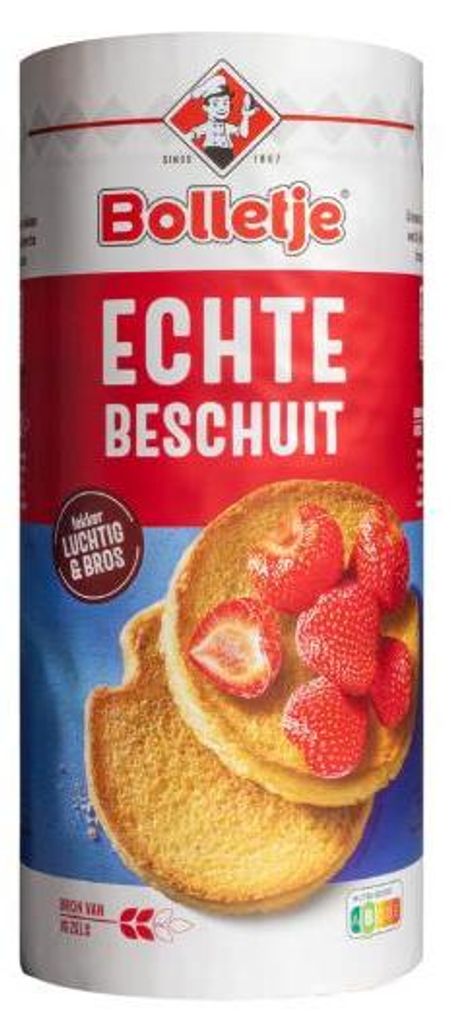 Bolletje Echte Beschuit, Zwieback, Gerste, Gluten, Roggen, Produktbild 