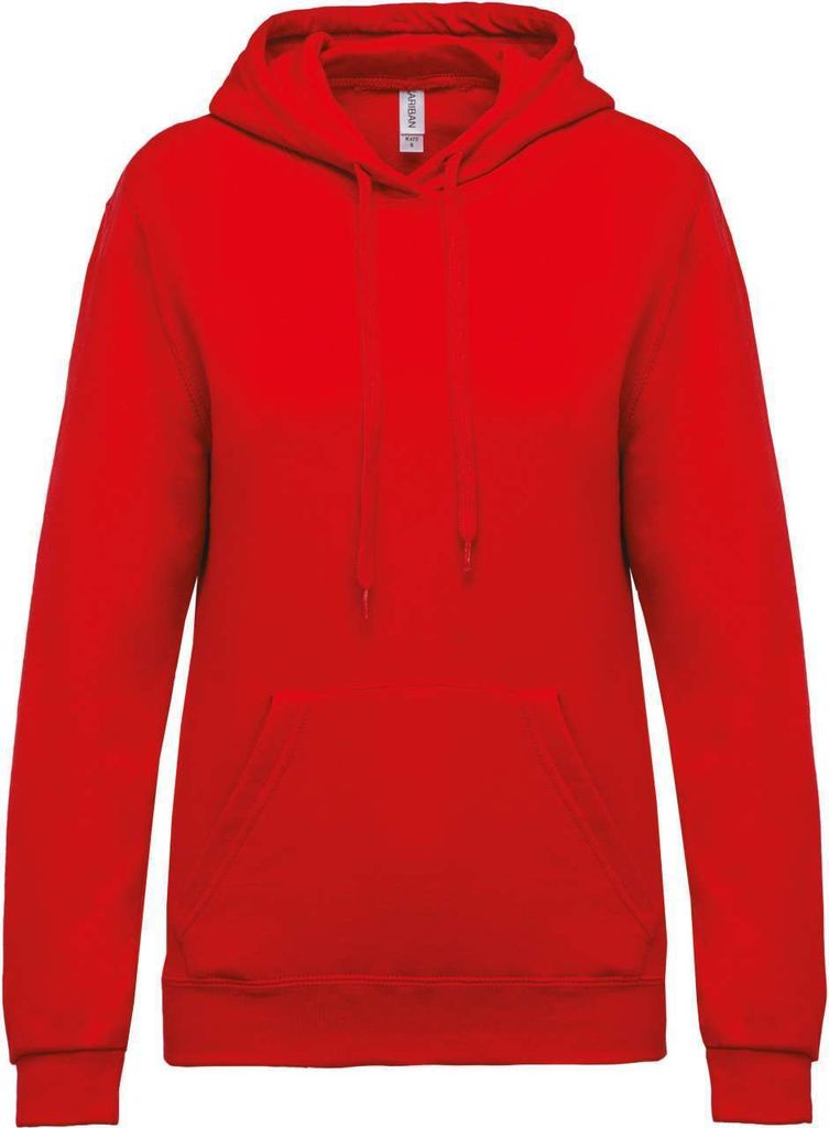 Kariban UNI Hoodie Kapuzenpullover Sweatshirt Sweatjacke Pullover, Größe:XS, Farbe:Rot