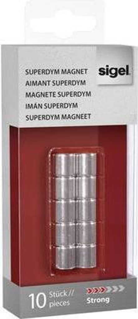 sigel Neodym Design Magnete Zylinder "Strong" C5 10 er Set