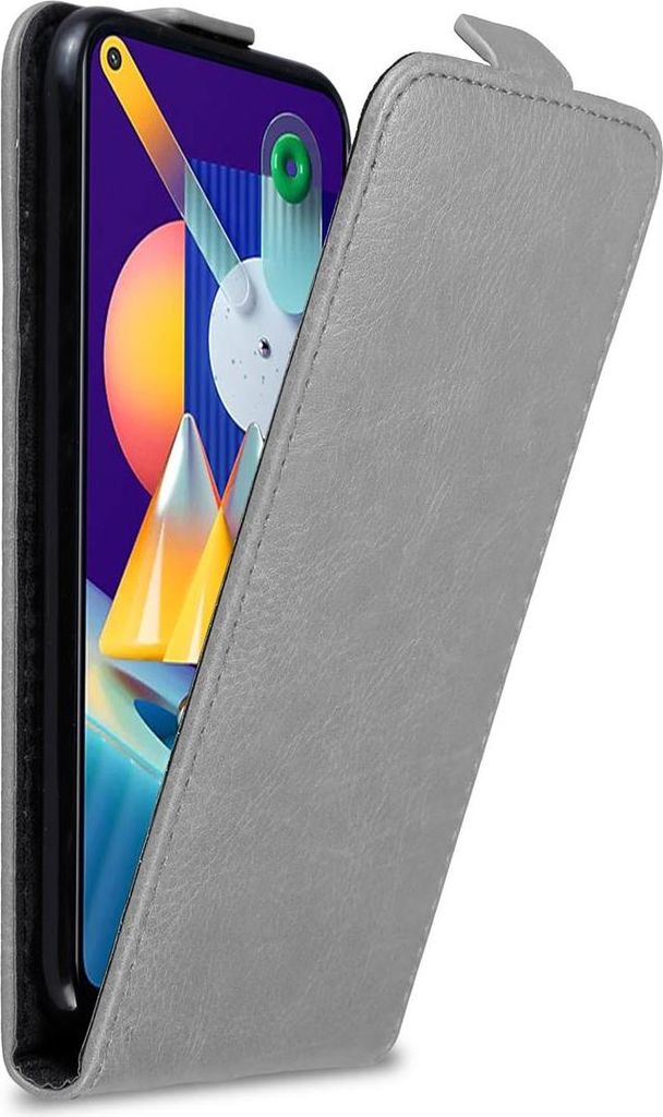 Cadorabo Hülle für Samsung Galaxy A11 / M11 Schutz Hülle in Grau Flip Etui Handyhülle Case Cover