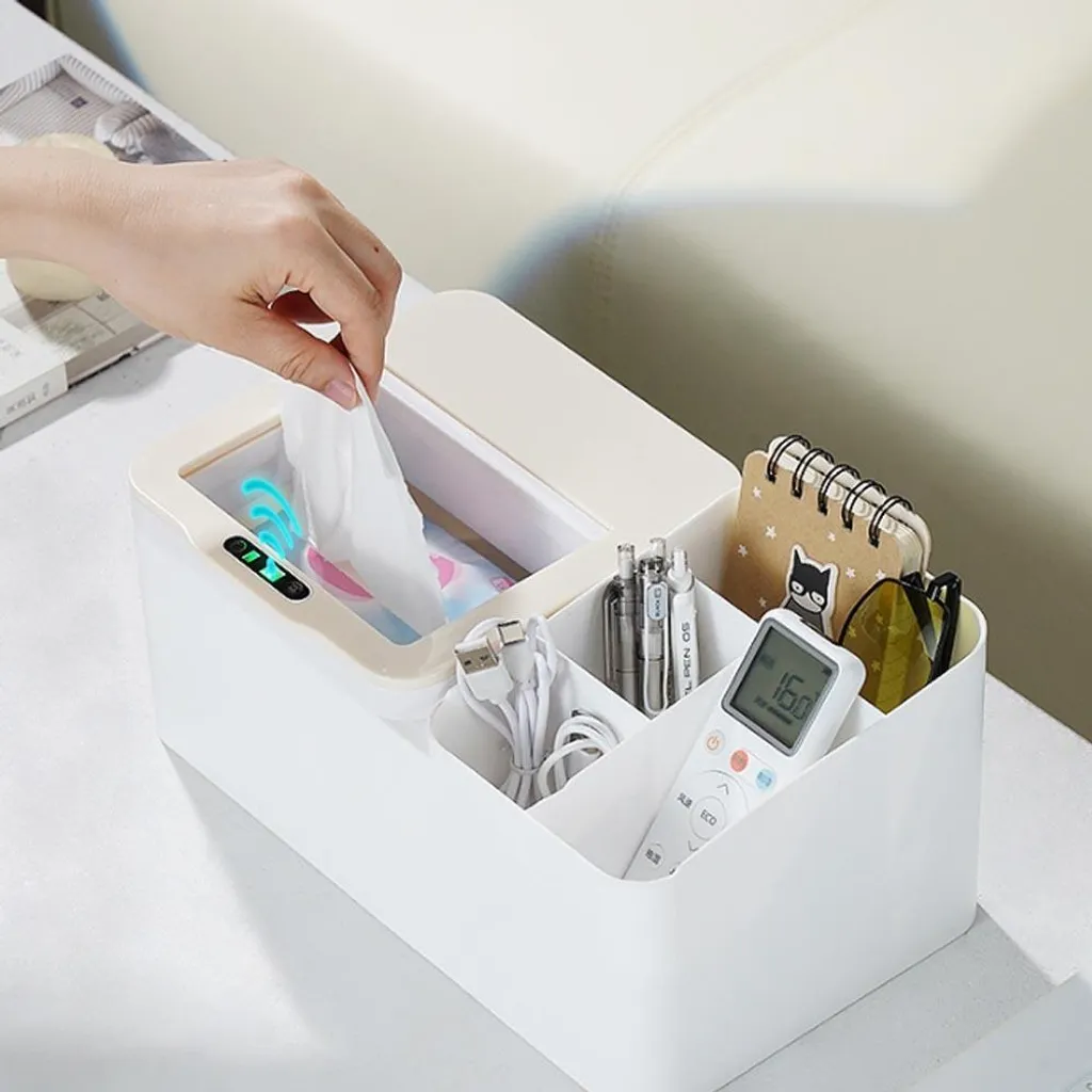 INF Desk Storage Box - Boîte de Rangement Bureau Électrique Beige