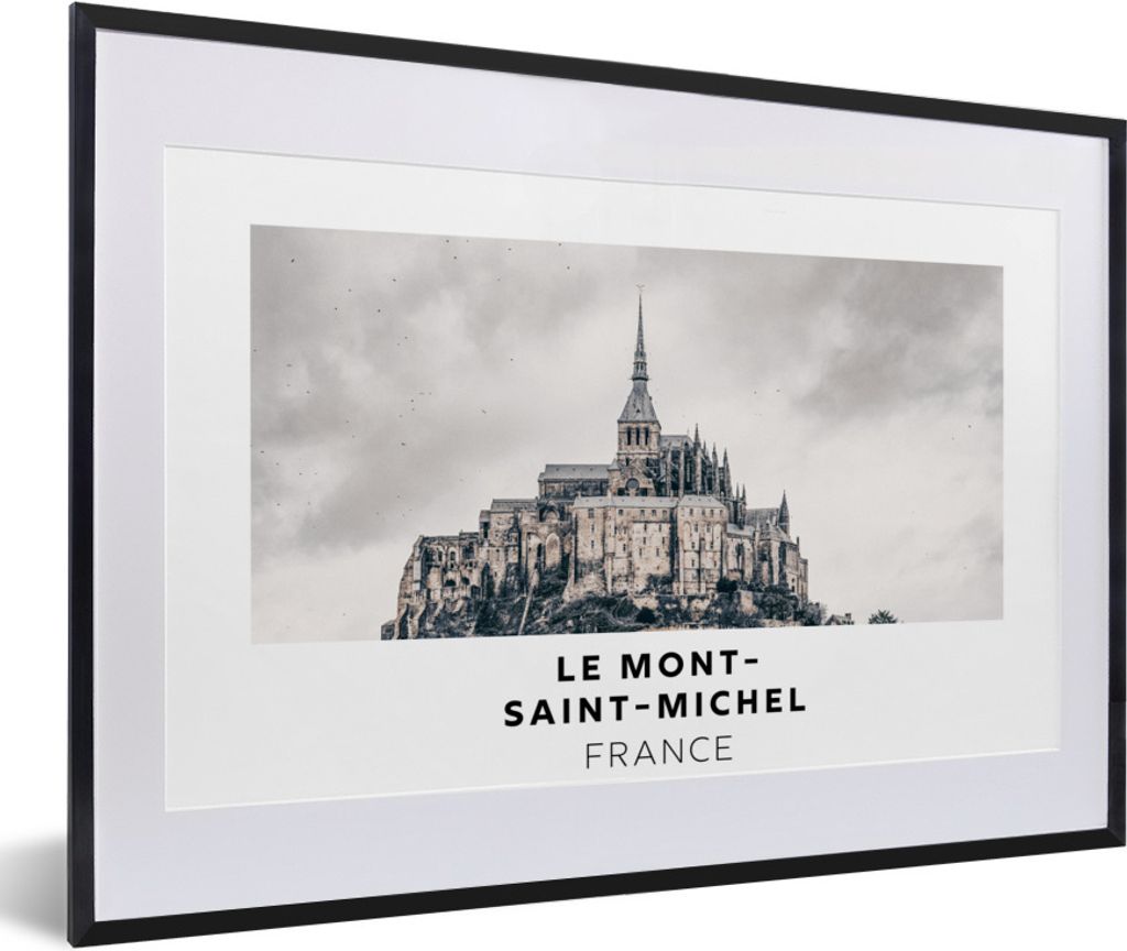 MuchoWow Gerahmtes Poster Frankreich - Kirche - Mons 60x40 cm - Poster mit Schwarzem Bilderrahmen Wandposter Rahmen Foto Bilder - Schlafzimmer - ...