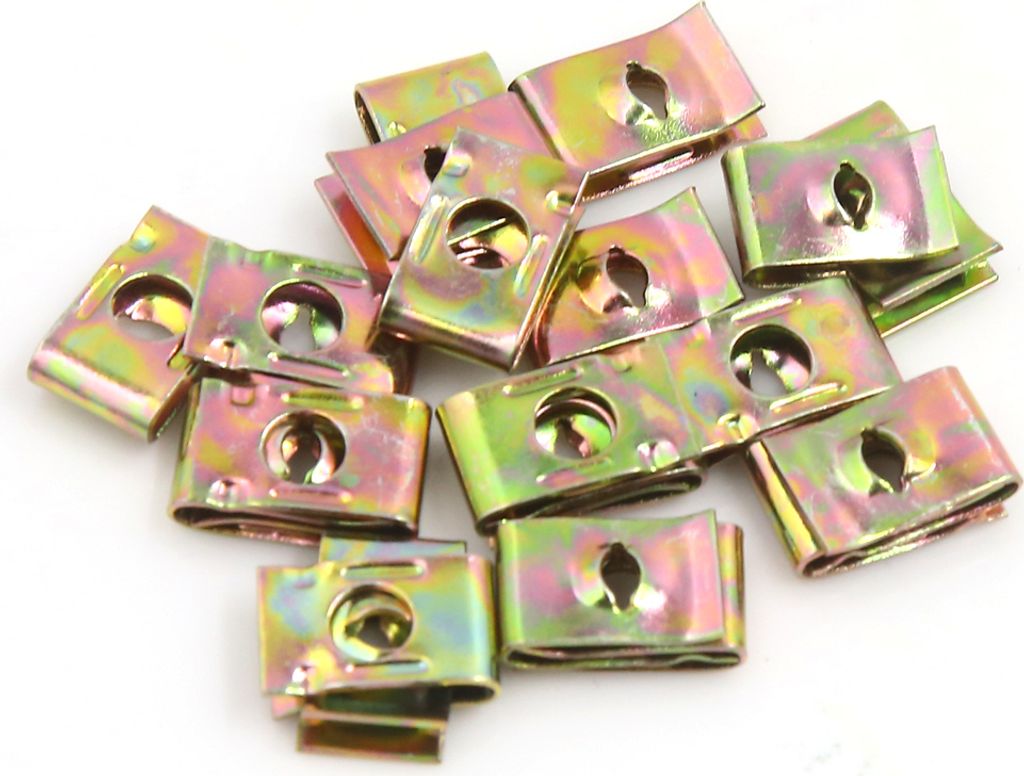 20 Stück Befestigungsclips Blechmuttern Set 3 mm Loch U-Typ Clips Nieten Federmetall Blechschrauben Klammer 17 x 11 x 5 mm