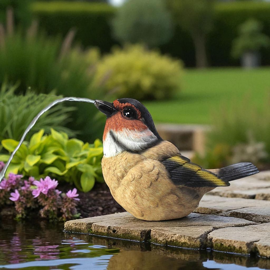 Solar Wasserspeier Vogel Gartenteichdeko Solarspringbrunnen Wasserspiel Brunnen Gartenbrunnen Gartenfigur