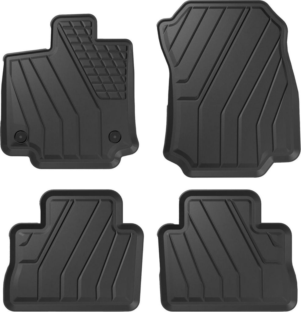 J&J AUTOMOTIVE | EKO Gummimatten Gummifußmatten Für Toyota RAV4 5 ab 2018, Schwarz, Anti-Rutsch, Ohne Geruch, mit Tunnel, Allwetter, Rand 3cm, Se...