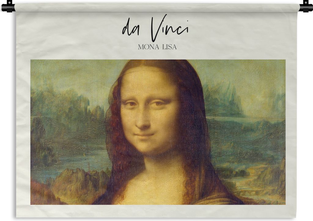 MuchoWow Wandteppich Wandbehang Kunst - Mona Lisa - Da Vinci 90x67.5 cm Tapisserie Dekoration Wandtuch - Fototeppich - Wand-Skulpturen