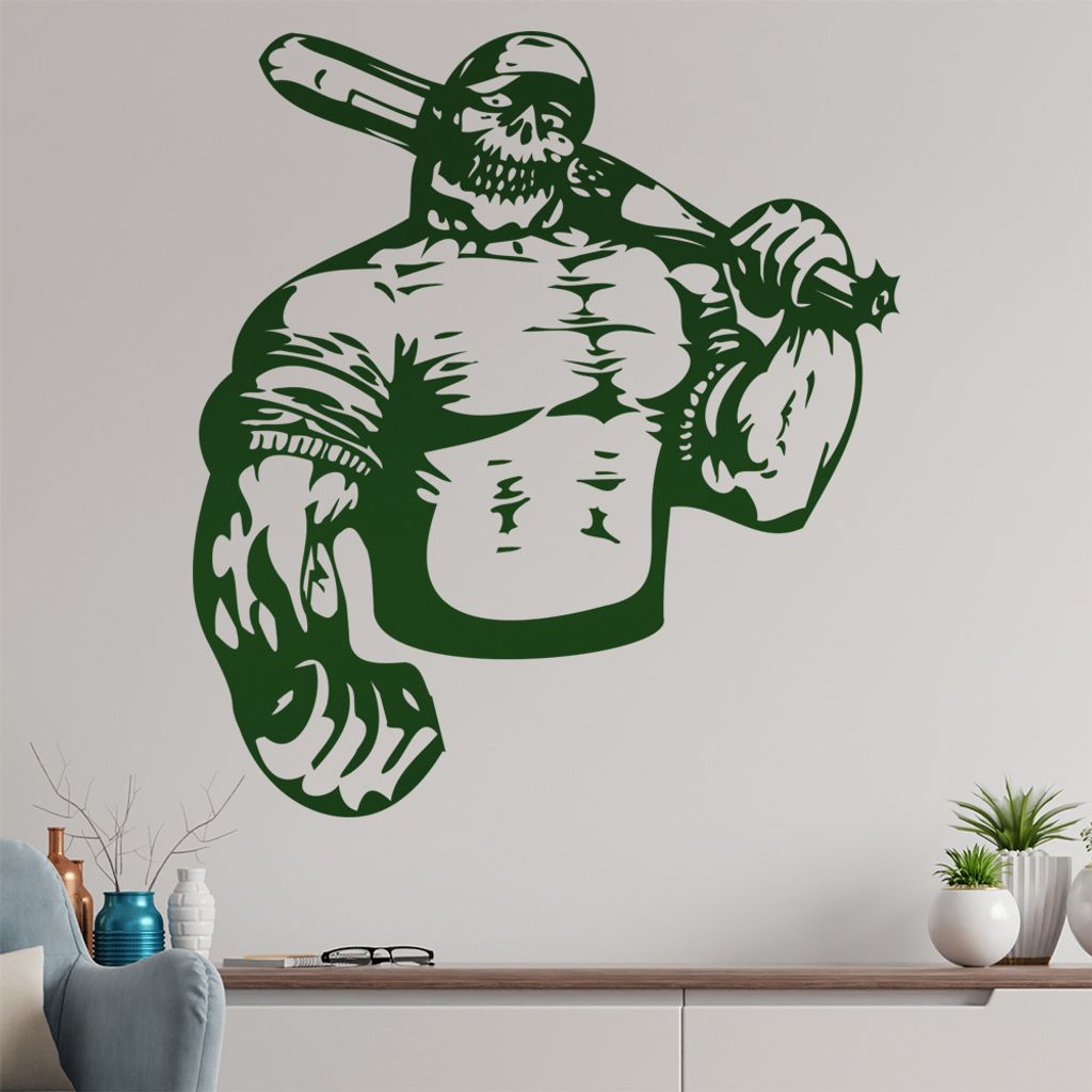 Baseball Untoter Wandtattoo in 6 Größen - Wandaufkleber Wall Sticker - Dekoration, Küche, Wohnzimmer, Schlafzimmer, Badezimmer