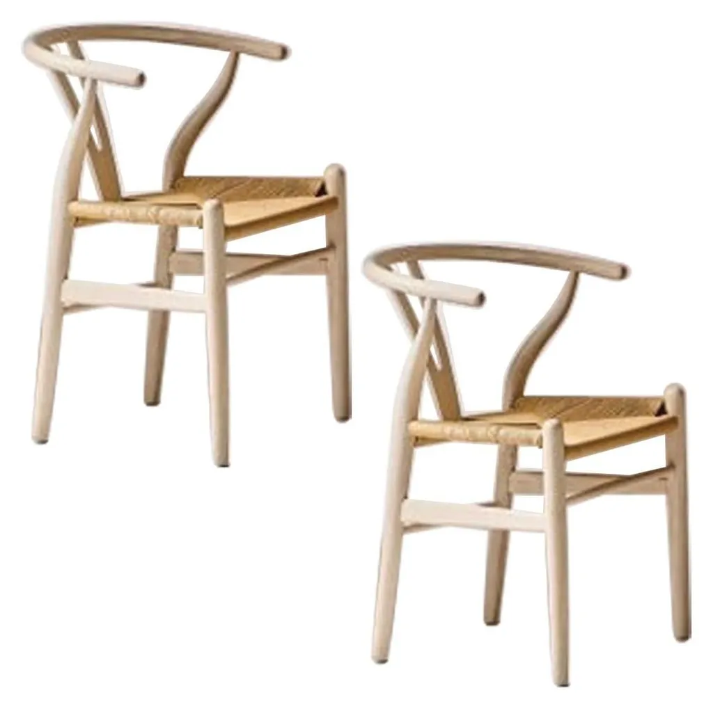 Aménagez votre séjour avec le Lot de 2 Chaises OSLO Chêne et Cannage