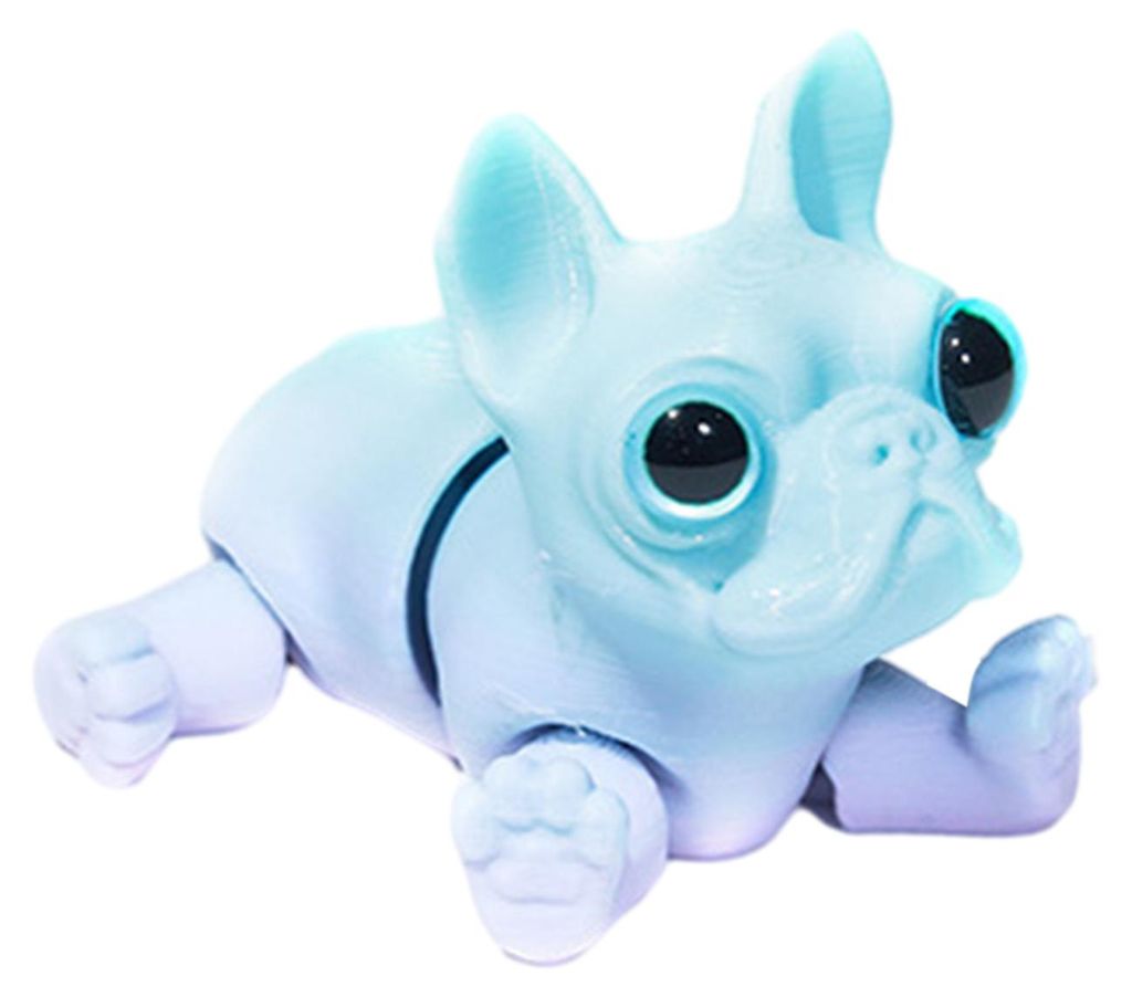 3D-gedruckte, bewegliche französische Bulldogge – flexibles Welpen-Fidget-Spielzeug für den Schreibtisch, ideal zum Stressabbau im Büro oder H...