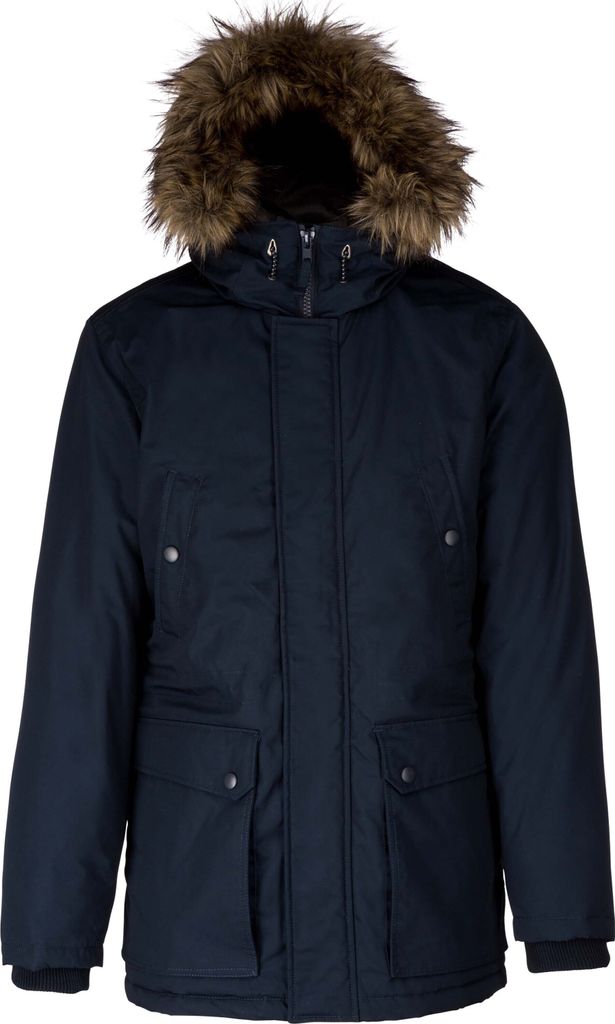 Kariban Herren Parka Wintermantel Winterjacke Outdoorjacke Wärmemantel, Größe:2XL, Farbe:Schwarz