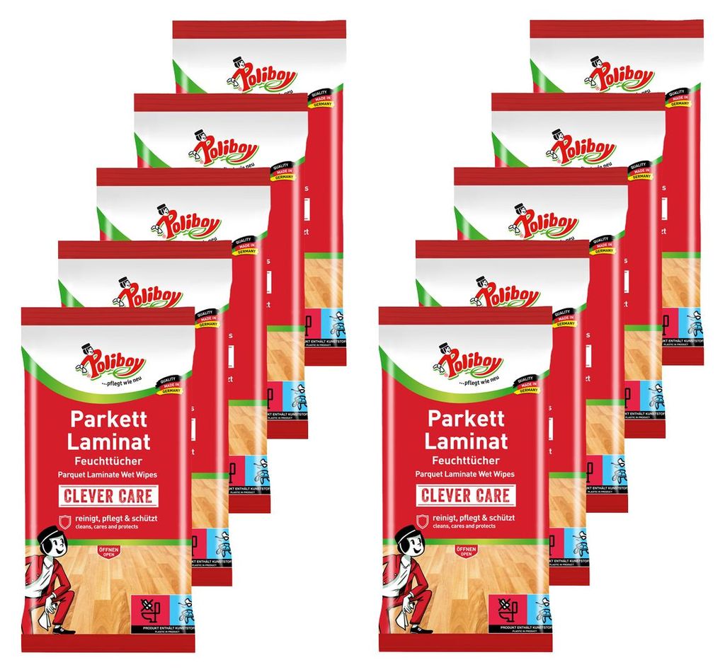 Poliboy Reinigungstücher Parkett Laminat 10er Set - Inhalt Produktbild 