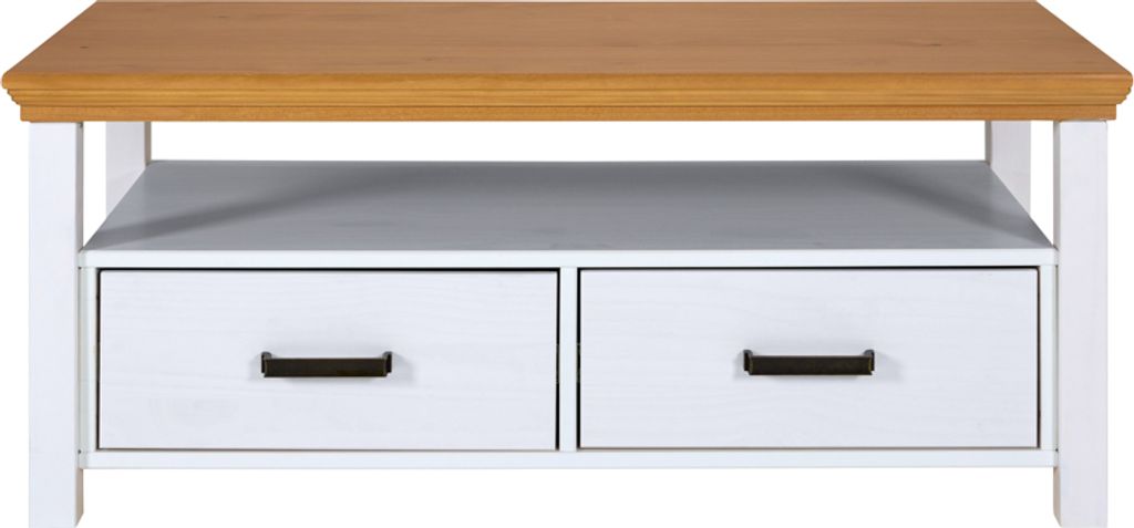 Inter Link Maluno Couchtisch Massivholz Weiß/Oak Colori