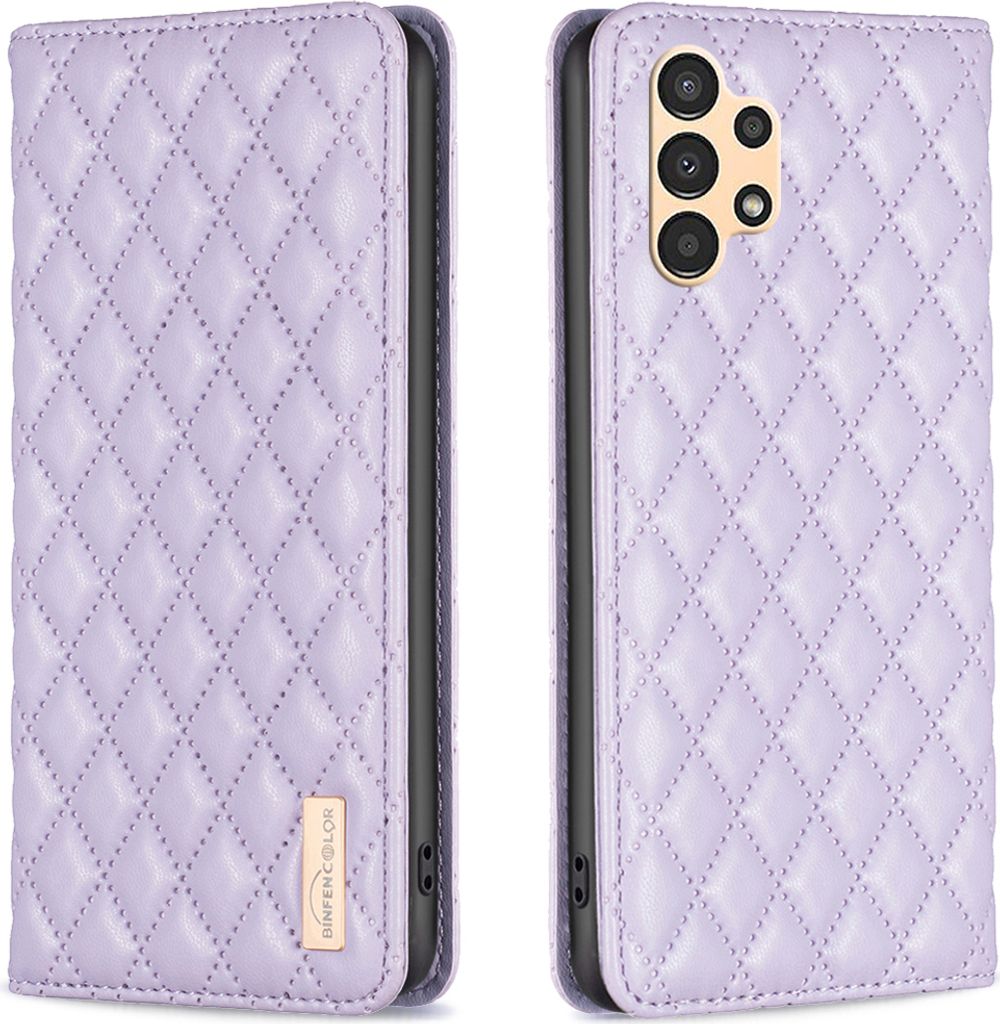 Galaxy A13 Hülle, Elegant Bookstyle Flip Leder Kartenfächer Schutzhülle mit Ständer für Samsung Galaxy A13 4G / A13 5G Lila