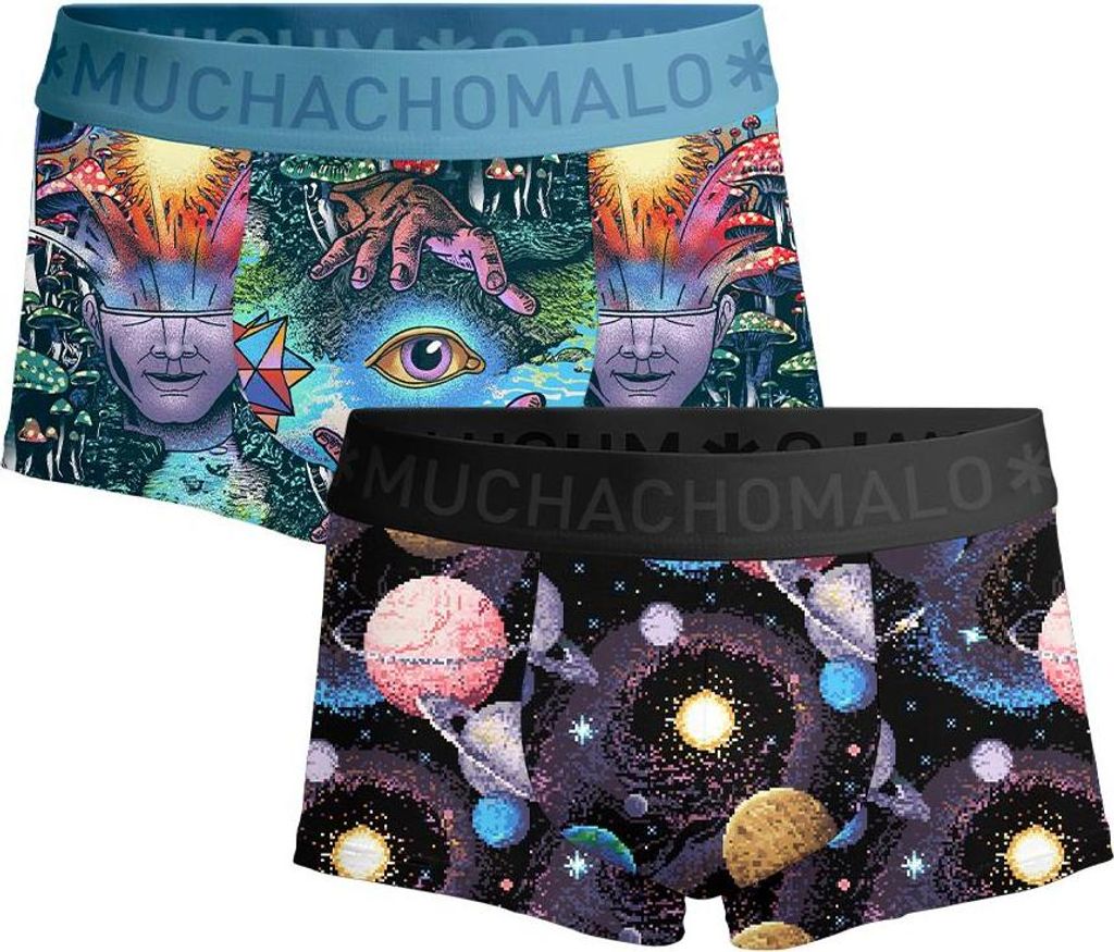 Muchachomalo Herren Boxershorts – 2er Pack – Baumwolle Stretch – Bequeme Unterwäsche – Größe L - INNEROUTERSPACE3025-04