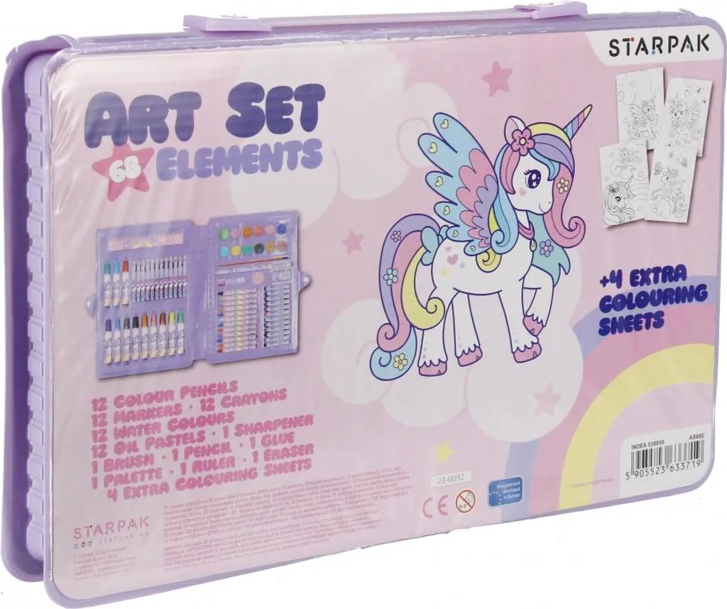Set d'art Licorne STARPAK 68 pièces - Fini le Désordre, Tout pour Dessiner
