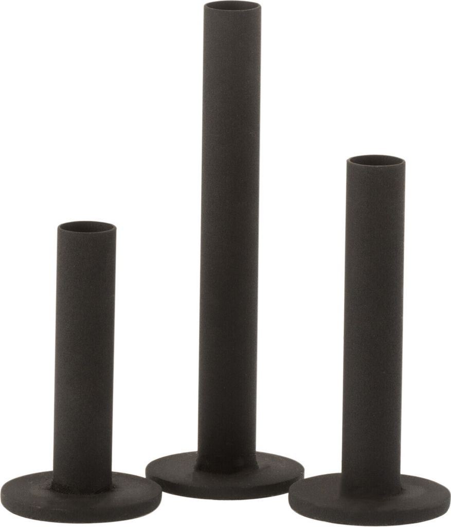 J-Line Set Von 3 Kerzenhalter Niedrig Modern Metall Matt Schwarz
