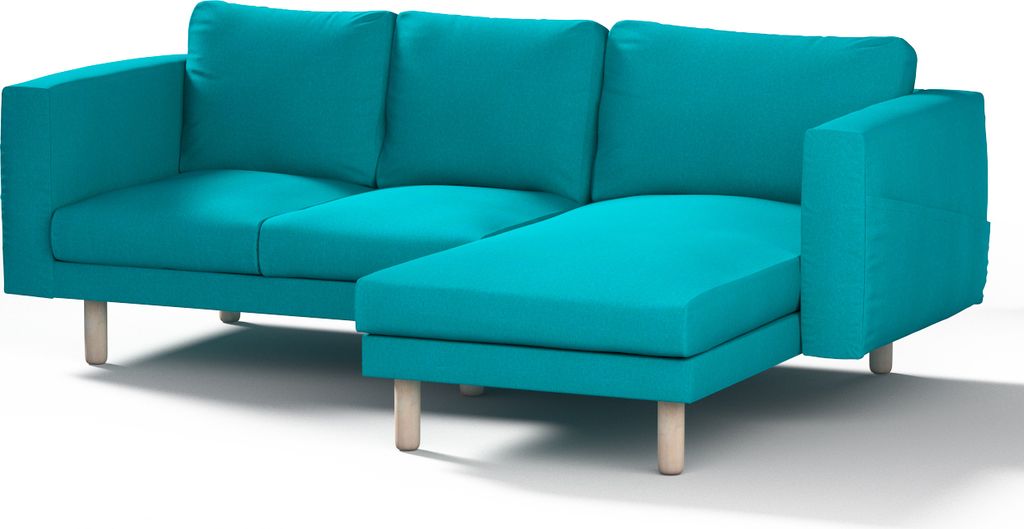 Dekoria Bezug für Norsborg 3-Sitzer Sofa mit Recamiere, türkis, Norsborg Bezug für 3-Sitzer Sofa mit Recamiere