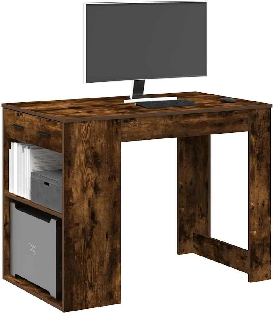 Scrivania Ufficio Rovere Fumé 102cm con Cassetti - Prezzo Offerta 2025