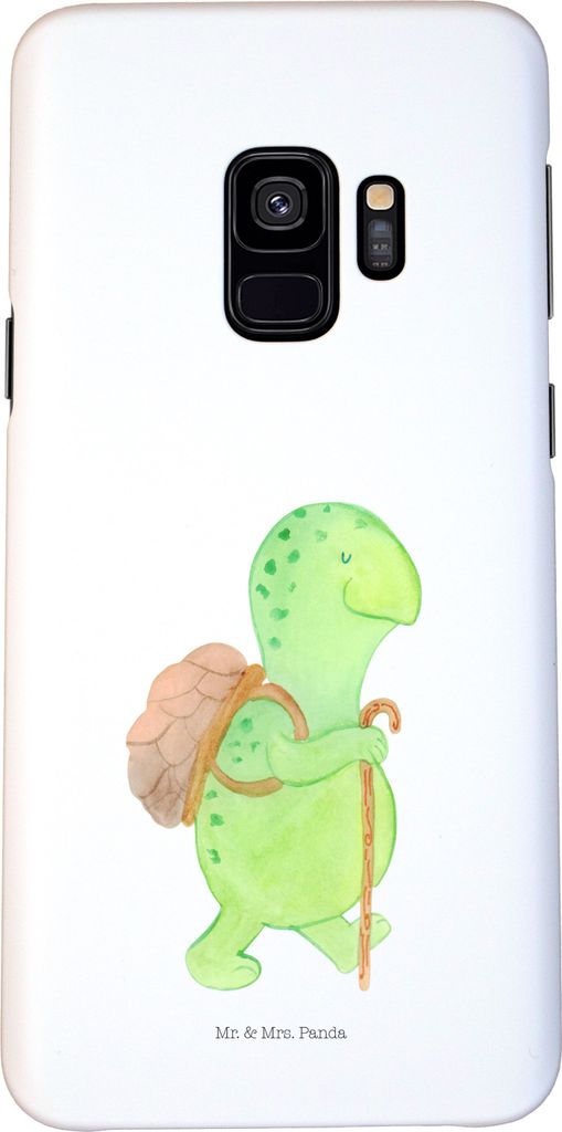 Mr. & Mrs. Panda Samsung Galaxy S9 Handyhülle Schildkröte Wanderer - Weiß - Geschenk, Neuanfang, Entpannt, Hülle, Cover, Rucksack, Handy Schutz...