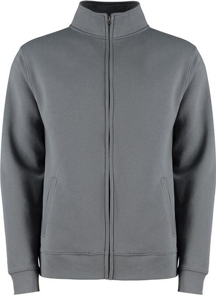 Kustom Kit - Jacke Durchgehender Reißverschluss für Herren RW9182 (S) (Dunkelgrau meliert)