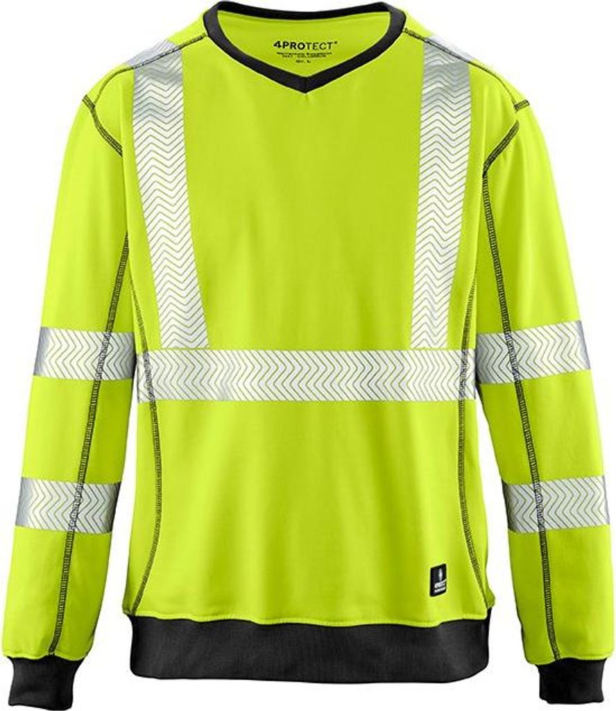 4PROTECT Warnschutz-Sweatshirt COLUMBUS Leuchtgelb 4XL