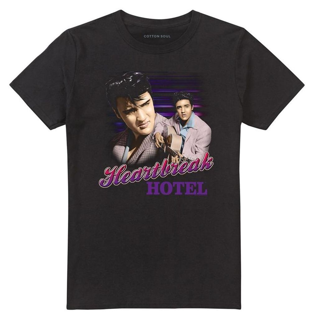 Elvis Presley - "Heartbreak Hotel" T-Shirt für Herren/Damen Uni TV33304 (XL) (Schwarz)