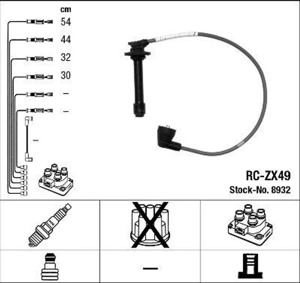 Kit Cavi Candela NGK 8932 Toyota MR2 Celica Corolla - Performance OE