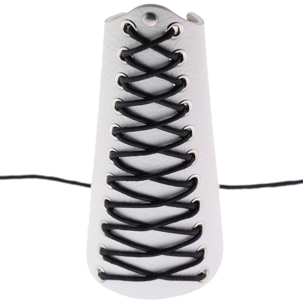 Rock Punk Kunstleder Armband Arm Rüstung Armschiene Handgelenk Wachs Seil geflochtener Riemen-Weiß