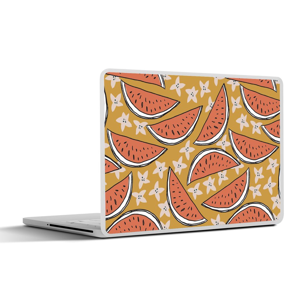 MuchoWow Laptop Aufkleber Sticker Cover Sommer - Sterne - Wassermelone 25x18 cm - Laptop-Deko