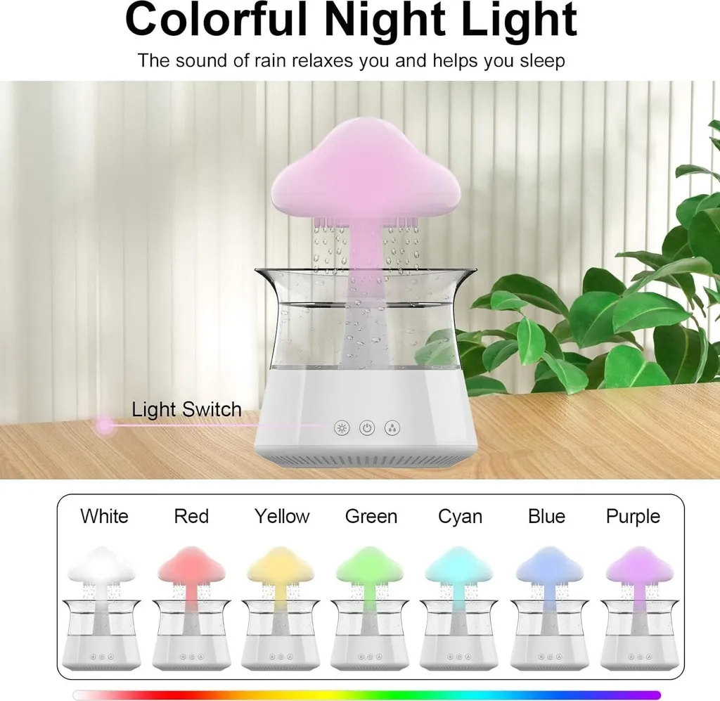Humidificateur nuage de pluie 450ml avec diffuseur d'huiles et télécommande - 3