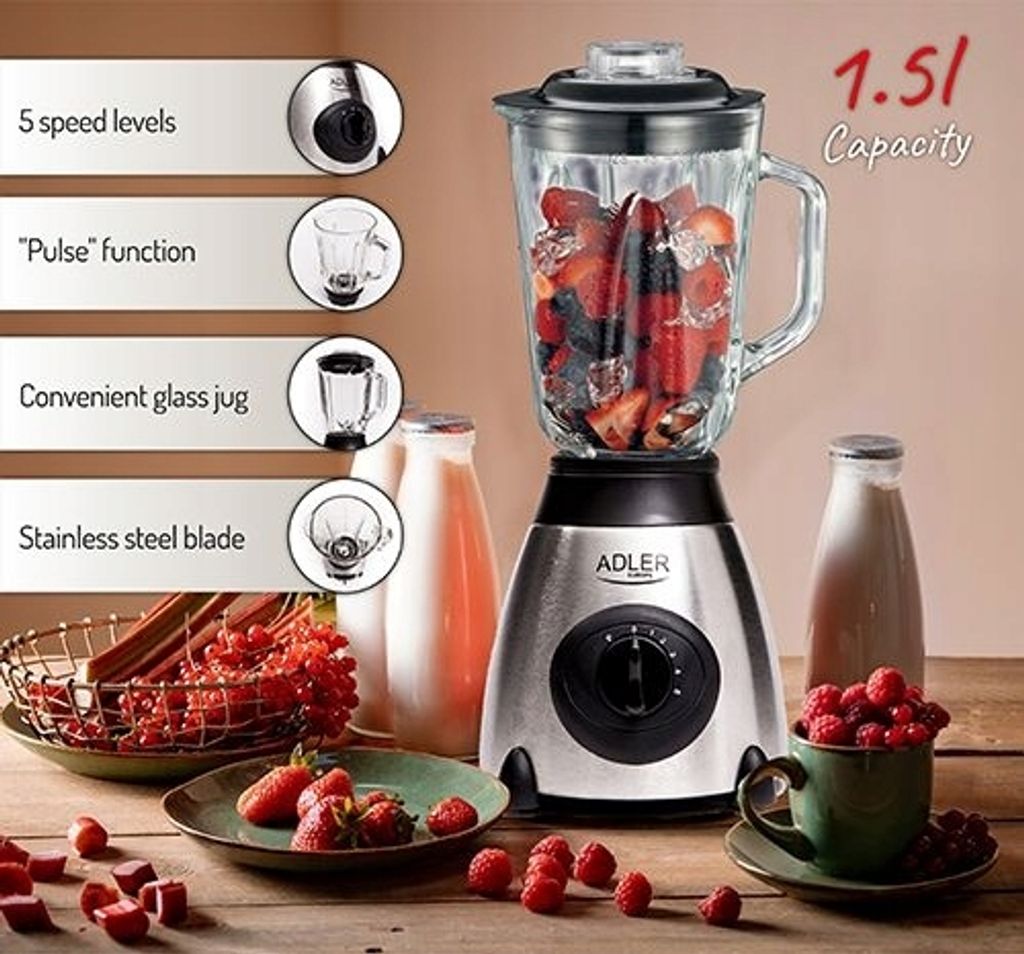 Adler AD 4070 Mixer 1,5 l Tischplatten-Mixer Schwarz, Zdjęcie produktu 10