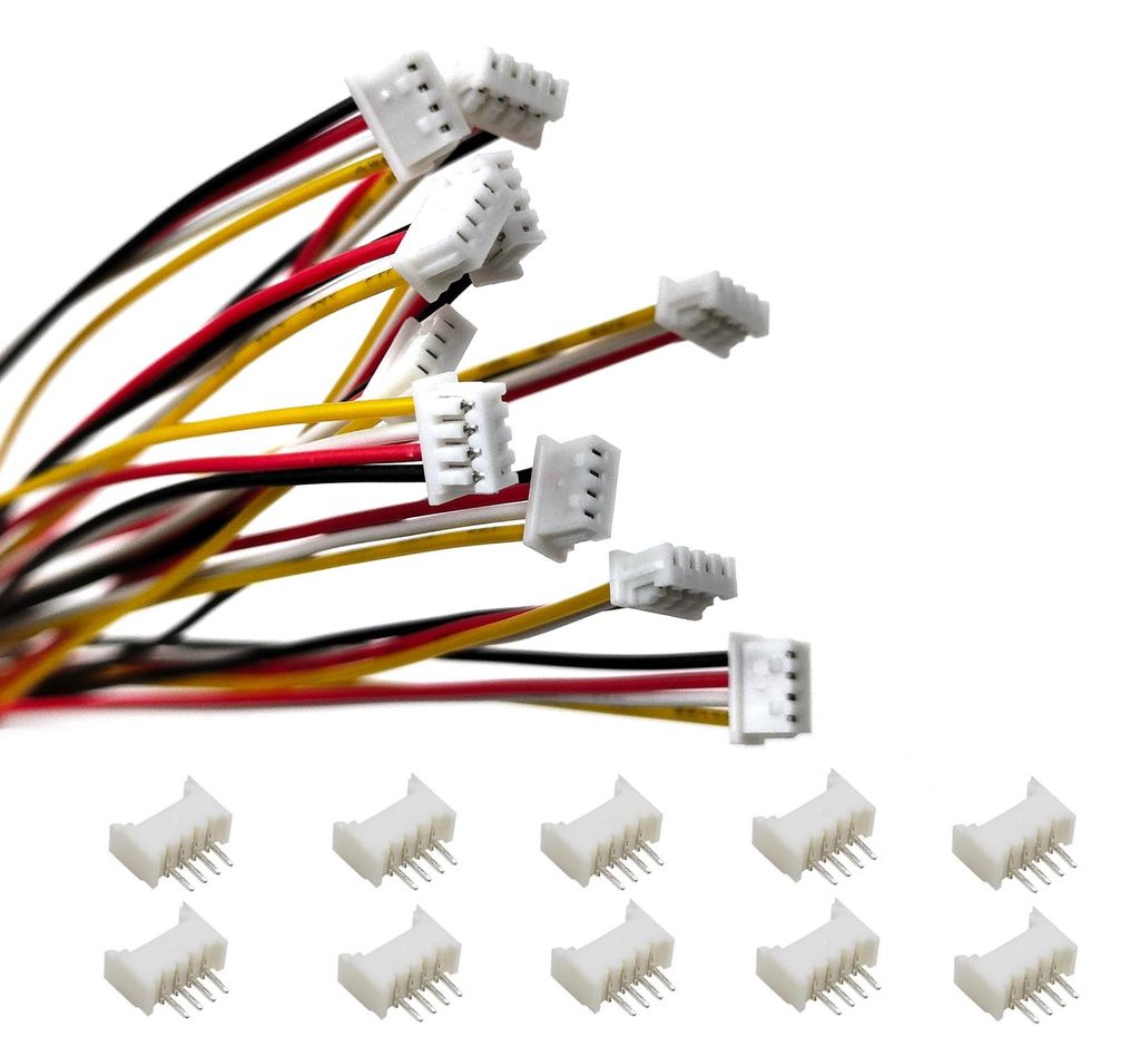 JST 1,25 mm 4-pol. Stecker-Set, 10 Stk., 20 cm Kabel