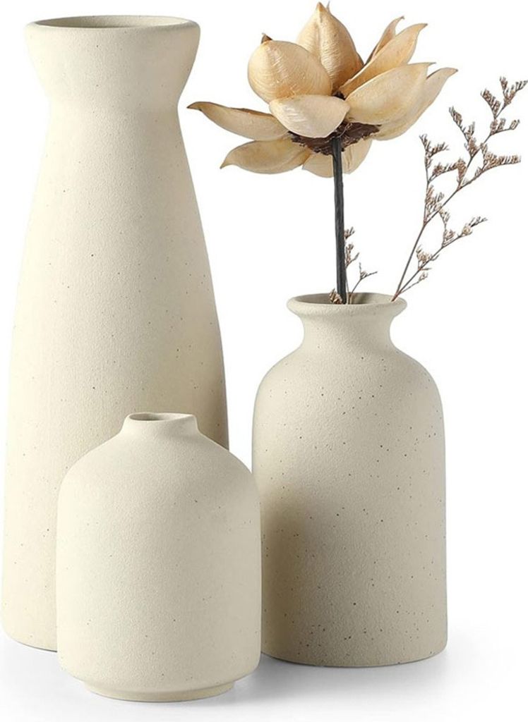 Vasen Deko -Weiße Keramik Vase Satz von 3 für Moderne Home Produktbild