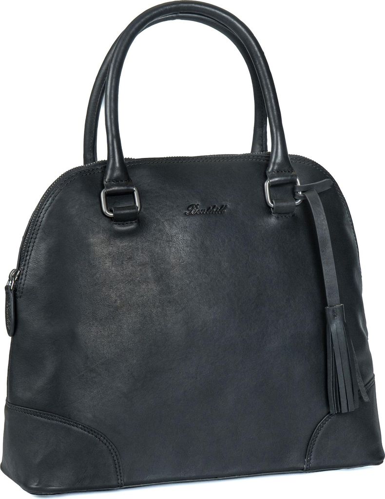 Benthill Handtasche Damen Echt Leder | Henkeltasche aus hochwertigem Rindsleder | Umhängetasche Groß Vintage Bag Beutel