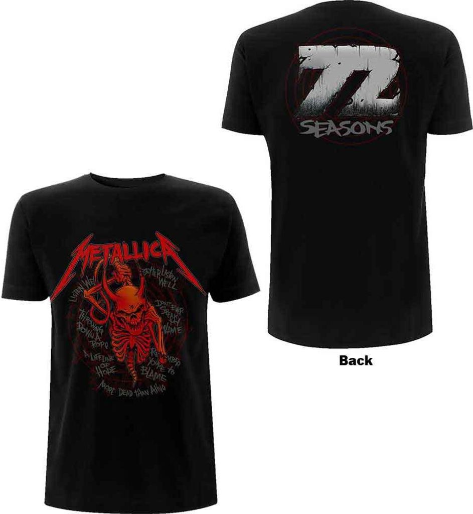 Metallica Uni T-Shirt: Skull Screaming Red 72 Seasons
