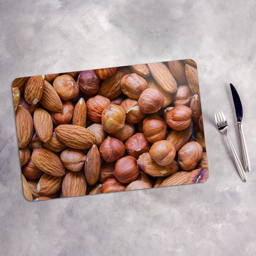 Tischset 6x45x30 cm Platzset Tischmatte Platzmatte Untersetzer - Nüsse Motive