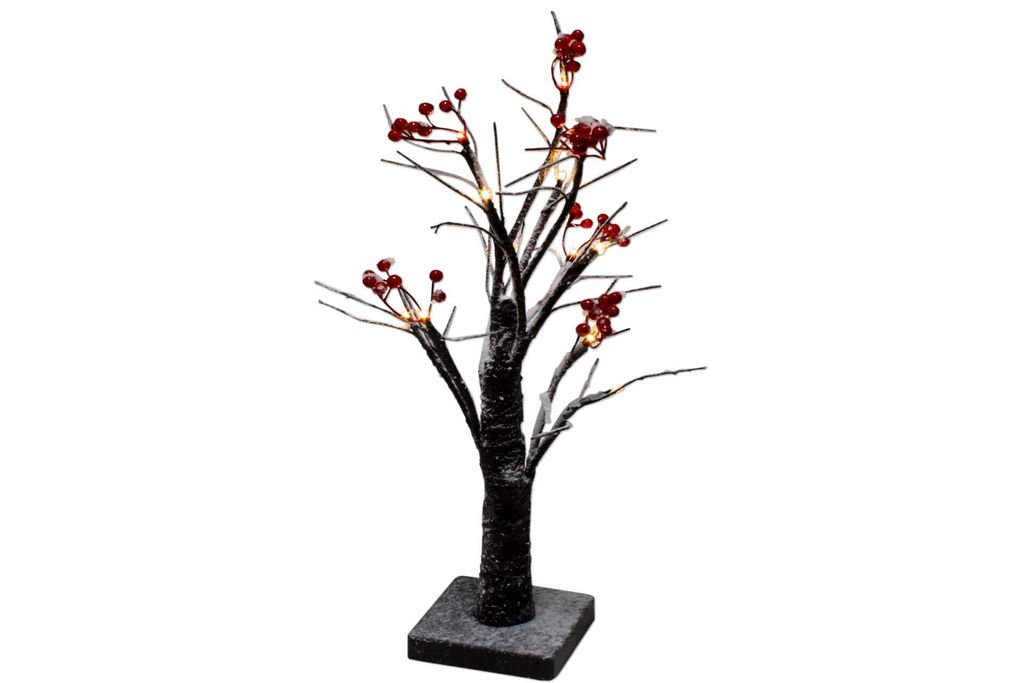 LED Lichterbaum 12LED 45cm Beeren Schattenbaum Batteriebetrieb Weihnachten Deko